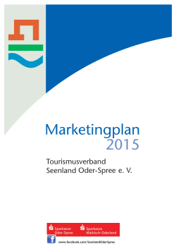 Marketingplan 2015 - Tourismusverband Seenland Oder