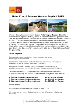 Hotel Kruezli Sommer Wander Angebot 2015