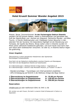 Hotel Kruezli Sommer Wander Angebot 2015