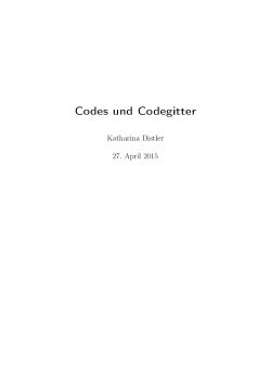 Codes und Codegitter - Lehrstuhl D für Mathematik
