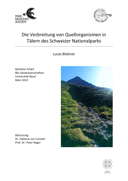 Die Verbreitung von Quellorganismen in T&auml;lern des