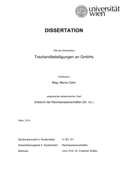 Treuhandbeteiligungen an GmbH`s - Heinrich Graf Hardegg`sche