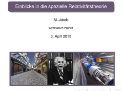 Einblicke in die spezielle Relativit&auml;tstheorie