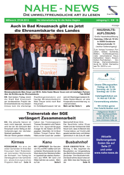 NAHE – NEWS, Die Internetzeitung für die Nahe