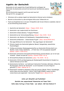 Themenliste für die Referate in PCB, Klasse 9+2b