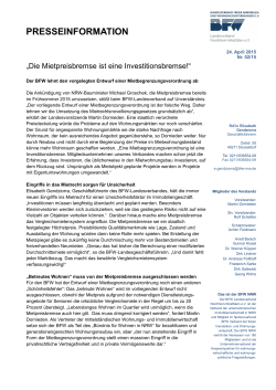 Pressemitteilung - BFW Landesverband Nordrhein