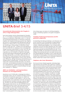 UNITA-Brief 3-4/15 - Bund Deutscher Baumeister, Architekten und