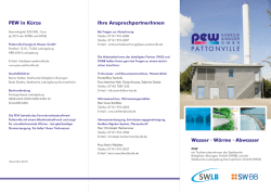 Ihre AnsprechpartnerInnen PEW in K&uuml;rze Wasser &middot; W&auml;rme &middot; Abwasser