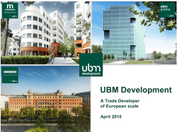 Company presentation UBM April 2015