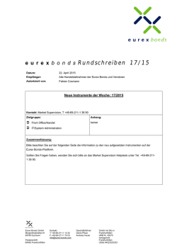 e u r e x b o n d s Rundschreiben 17/15