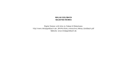 NIKLAS GOLDBACH SELECTED WORKS Digital Version with links