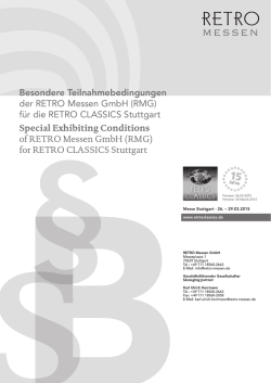 Besondere Teilnahmebedingungen der RETRO