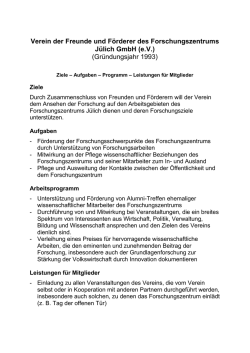 InfoBlatt f&uuml;r Neue Mitglieder - Verein der Freunde und F&ouml;rderer des