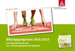 Bildungsprogramm 2014/2015 - IG Metall Bildung und Beratung