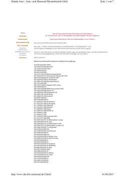 Honda Autoteile Liste Neu/Gebraucht - Die Kfz