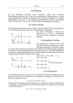 20. Mischung - Kalibrier-Info-Seiten für die elektrische Kalibrierung