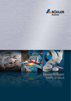 MESSERSTÄHLE KNIFE STEELS - BÖHLER Bleche GmbH & Co KG