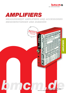 AMPLIFIERS - von BMC Messsysteme GmbH