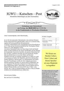 IGWU&mdash;Kutschen&mdash;Post - Interessengemeinschaft der