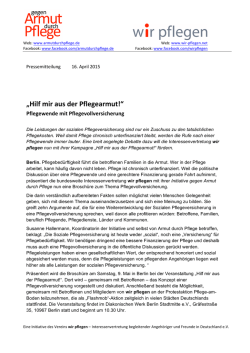 Pressemeldung - Initiative gegen Armut durch Pflege