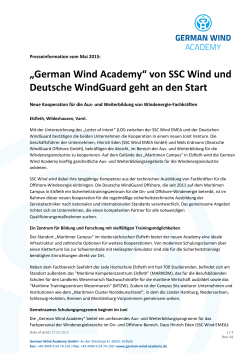 „German Wind Academy“ von SSC Wind und Deutsche WindGuard
