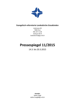 Pressespiegel 11_15 vom 14.03. bis 20.03.2015