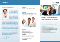 Frauen in Wissenschaft und Forschung 19. Juni 2015