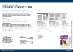 Anbieterverzeichnis Software für Controller 2015/2016