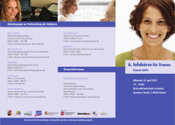 Flyer zur 6. Infobörse für Frauen am 15. April 2015