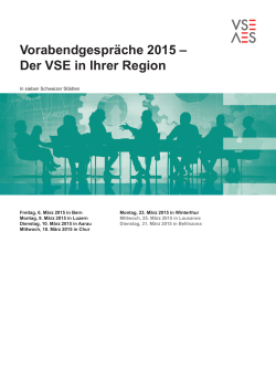 Vorabendgespräche 2015 – Der VSE in Ihrer Region