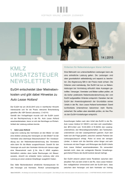 Umsatzsteuer Newsletter 14_2015