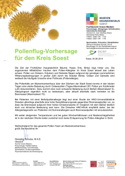 Pollenflug-Vorhersage für den Kreis Soest