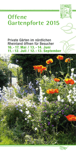 Nördliches Rheinland - Offene Gartenpforte