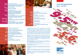 Veranstaltungsprogramm April – Juli 2015