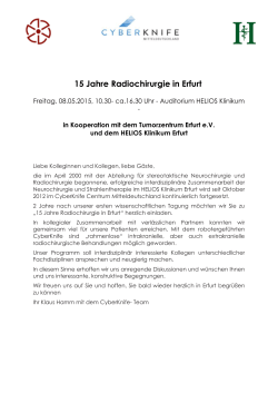 15 Jahre Radiochirurgie in Erfurt