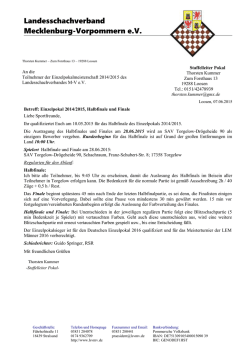 Festlegungen - Landesschachverband Mecklenburg