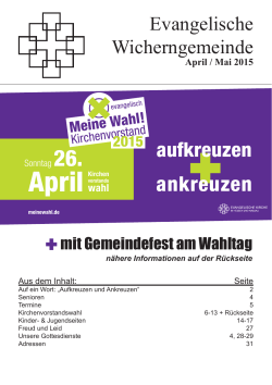 Gemeindebrief April und Mai 2015