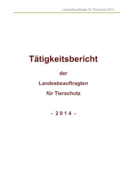 Tätigkeitsbericht 2014 - Ministerium Ländlicher Raum