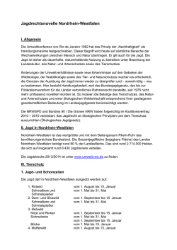 Jagdrechtsnovelle Nordrhein-Westfalen - Kjs