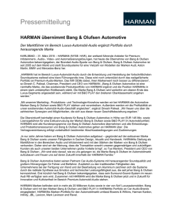 HARMAN &uuml;bernimmt Bang & Olufsen Automotive