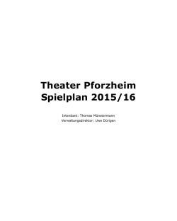 Theater Pforzheim Spielplan 2015/16