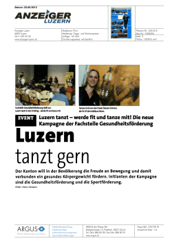 Artikel im Anzeiger Luzern 22. April 2015