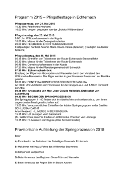 Programm der Pfingstfesttage 2015
