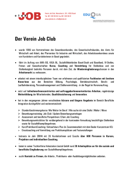 Kurzbeschreibung - Verein Job Club