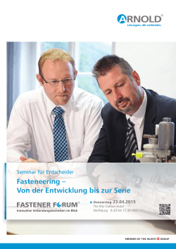 Fasteneering - Arnold Umformtechnik GmbH & Co. KG