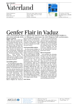 Genfer Flair in Vaduz - Fondation pour Genève