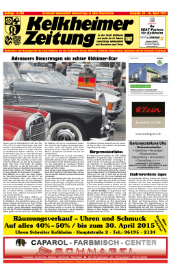 Uhren und Schmuck Auf alles 40% – 50% / bis zum 30. April 2015