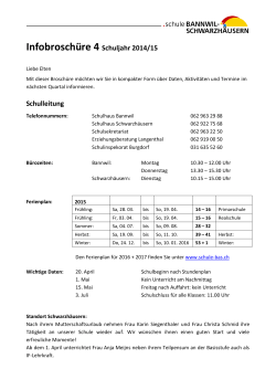 Infobroschüre 4, Schuljahr 2014/15