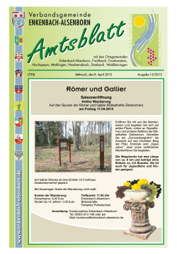 Amtsblatt 15/2015 - Verbandsgemeinde Hochspeyer