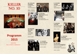 Keller No. 10 Programm 2015